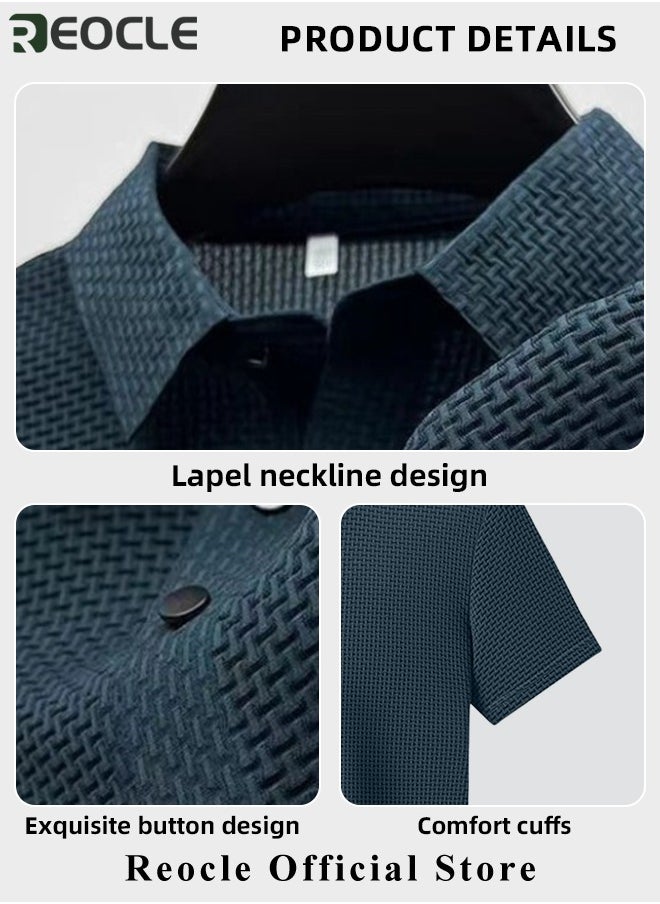 REOCLE Men's Polo Shirt Mesh Ice Silk Short-sleeved T-shirt Short Sleeve Sports Golf Tennis T-Shirt Casual Collared Summer Shirt Classic Polo Shirt  - Image 5