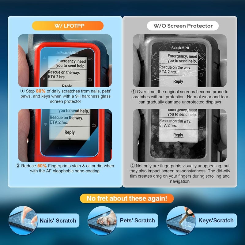LFOTPP 4PCS Glass Screen Protector for Garmin inReach Mini - Image 2