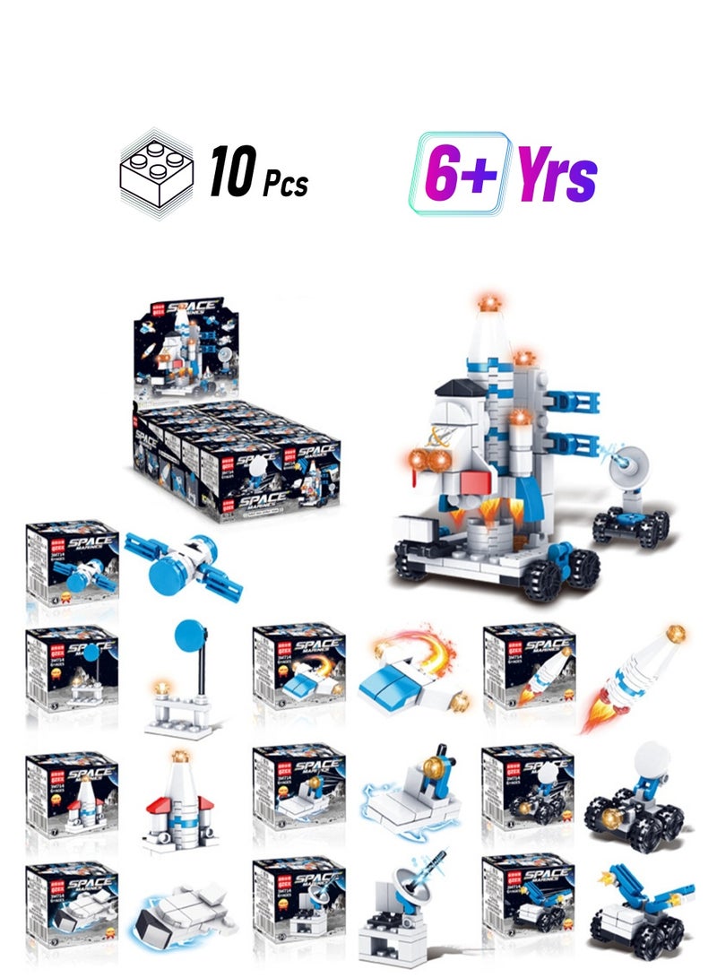 Loquat Children's Educational Small Particle Assembly Building Block Collection Set Toy(Combined Rocket 10 Small Boxes) - Image 1