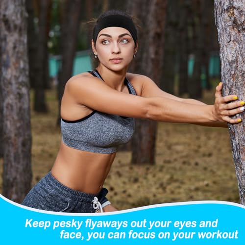 RITOPER Headbands for Women Non Slip, Wide Workout Headband Cotton Black White Head Bands Hair Bands for Women's Hair, Thick Headbands for Yoga, Running, Spa Day, Party, Travel, Fashion - Image 5