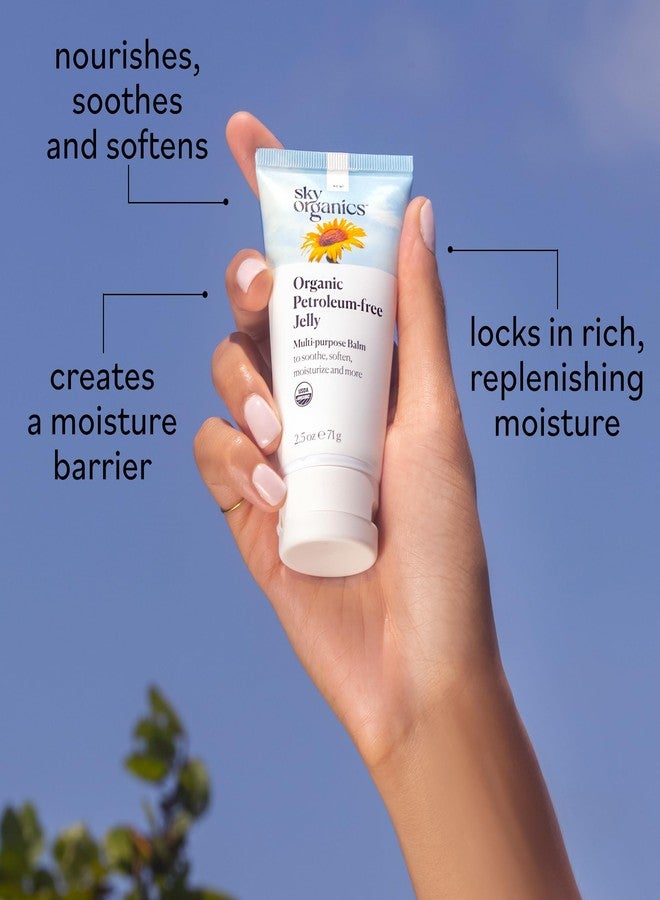 Sky Organics جيلي سكاي أورغانيكس العضوي خالي من البترول، بلسم للعناية بالبشرة متعدد الاستخدامات مع زبدة الشيا العضوية، زيت جوز الهند، زيت الزيتون وفيتامين E، بلسم مرطب للشفاه ومرطب للبشرة الجافة، 2.5 أونصة مع كتاب إلكتروني - Image 4