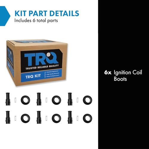 TRQ Engine Ignition Coil Boot Kit Set of 6 for Buick Cadillac Chevy GMC Saab - Image 2