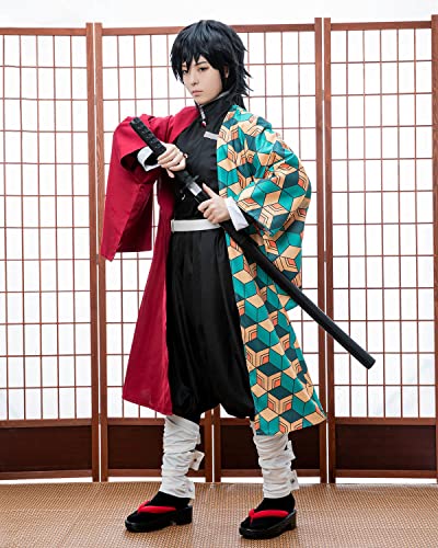 Nuoqi Giyuu Tomioka Cosplay Outfit Giyuu Cosplay Costume Mens Anime Robe Kimono Uniform Halloween XL - Image 4