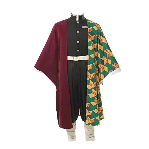 Nuoqi Giyuu Tomioka Cosplay Outfit Giyuu Cosplay Costume Mens Anime Robe Kimono Uniform Halloween XL - Image 1