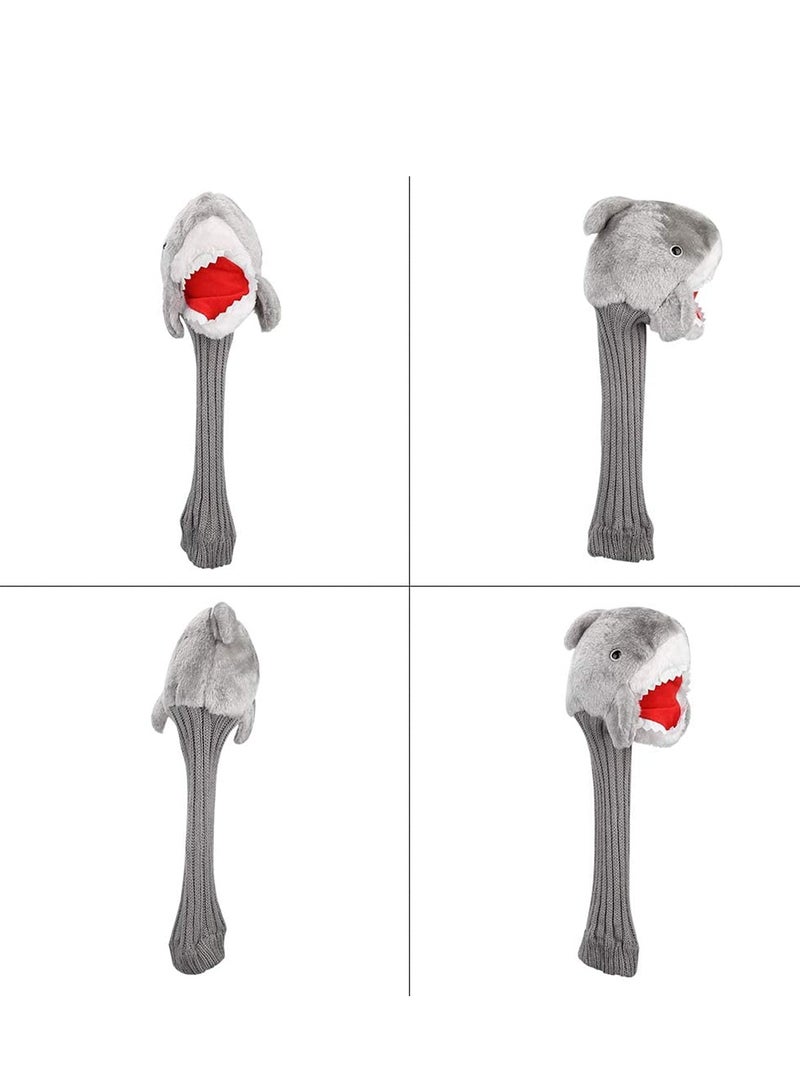 SYOSI Golf Headcovers, Shark Shape Knit Golf Putter Head Covers Plush Cloth Golf Driver Covers Made Of Soft & Elastic Material Fit Fairway Golf Club Knitted for Most Golf Putter Heads And Mallet Putters  - Image 4
