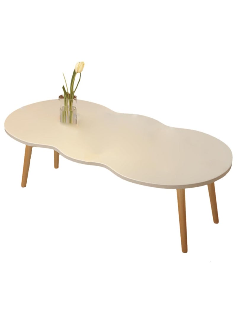 ناناو طاولة القهوة شكل سحابة الخشب الصلب المنخفض الحديث مكتب الأرضية الصلب مع تصميم Minimalist لغرفة المعيشة وغرفة النوم وأريفة مركز العرض الجدول - Image 1