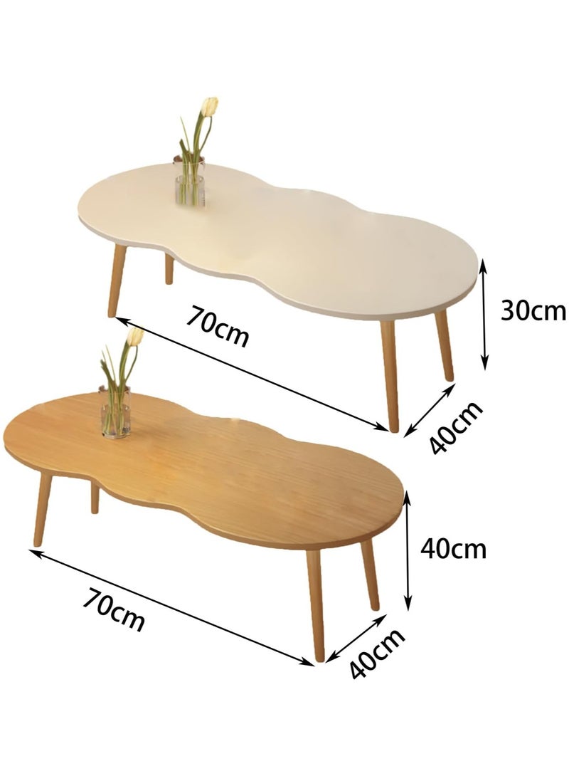 ناناو طاولة القهوة شكل سحابة الخشب الصلب المنخفض الحديث مكتب الأرضية الصلب مع تصميم Minimalist لغرفة المعيشة وغرفة النوم وأريفة مركز العرض الجدول - Image 3