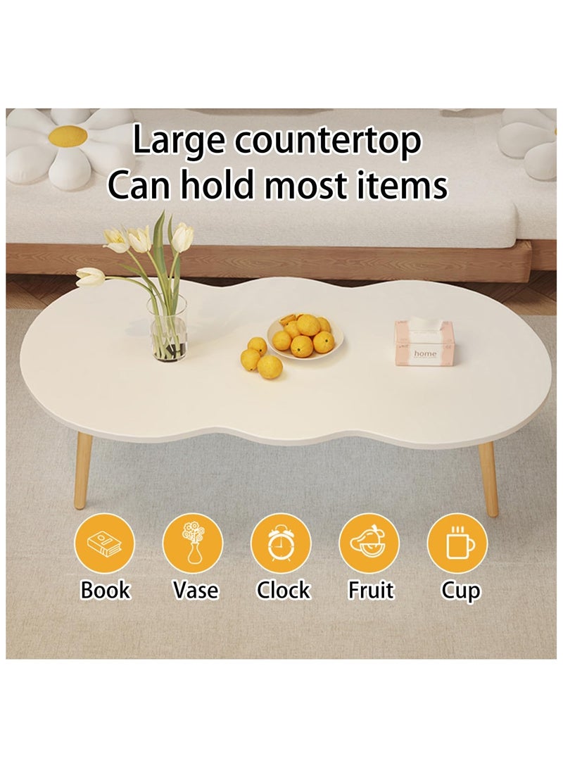 ناناو طاولة القهوة شكل سحابة الخشب الصلب المنخفض الحديث مكتب الأرضية الصلب مع تصميم Minimalist لغرفة المعيشة وغرفة النوم وأريفة مركز العرض الجدول - Image 5