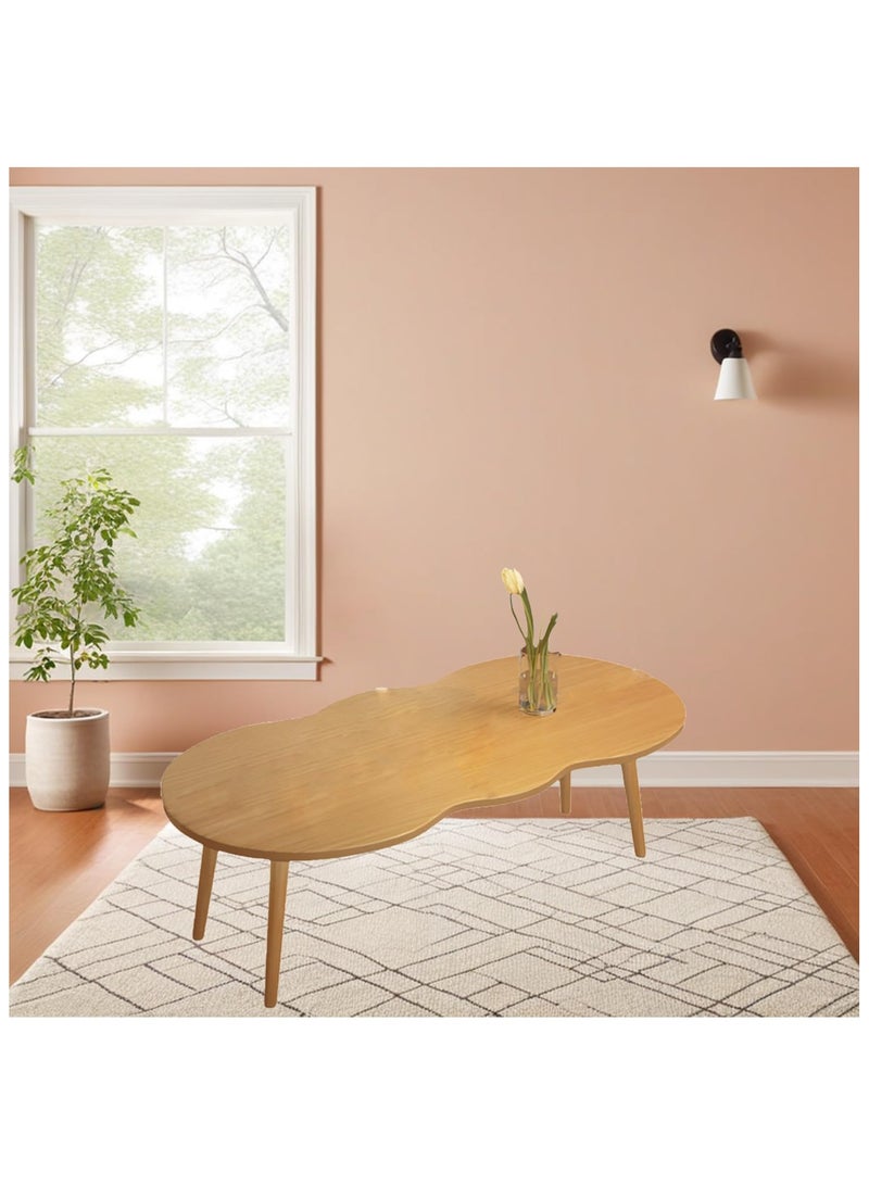 ناناو طاولة القهوة شكل سحابة الخشب الصلب المنخفض الحديث مكتب الأرضية الصلب مع تصميم Minimalist لغرفة المعيشة وغرفة النوم وأريفة مركز العرض الجدول - Image 4