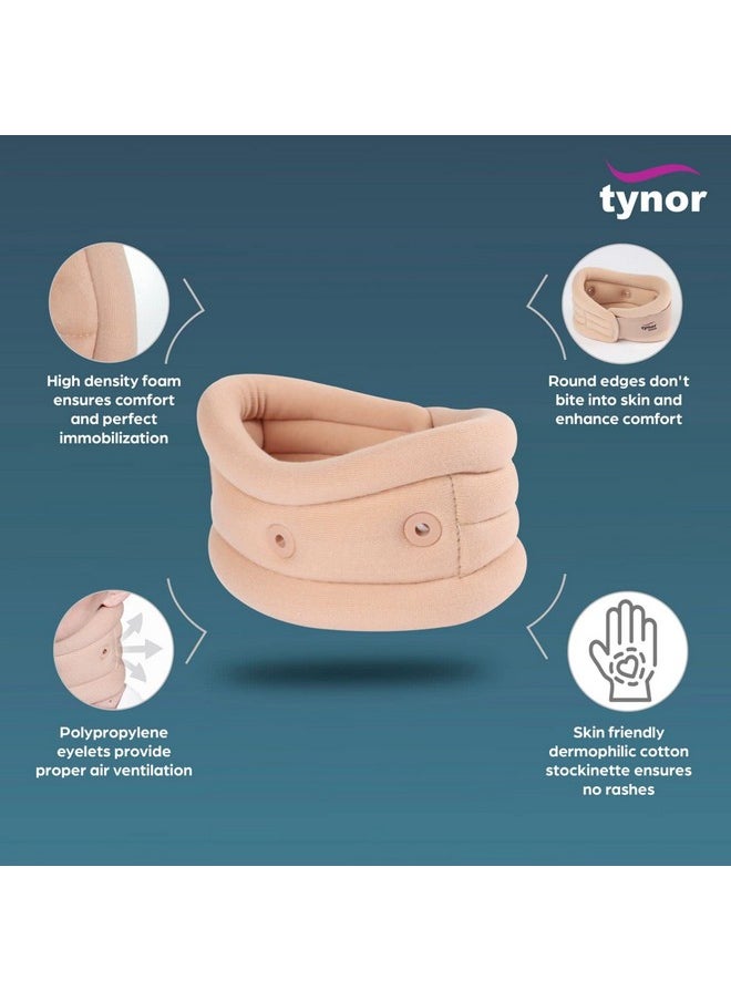 Tynor - TYNOR Cervical Collar Soft with Support, Beige, Small, 1 Unit - Image 1