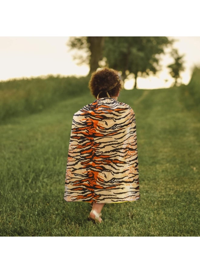 NajmStyle Tiger Costume Kids Skin Print Animal Cape and Mask for Kids Dress Up Costume Birthday Party Gifts for Jungle Theme Party Supplies Cosplay Stage Performance - Image 5