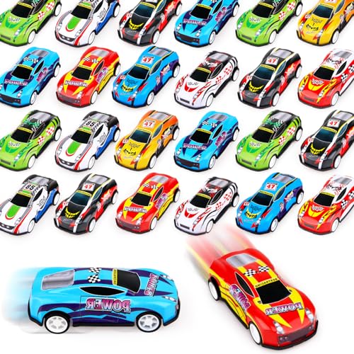 Adecortalk 28 Pcs Pull Back Cars for Kids Mini Vehicles Toy Bulk Party Favor Racing Cars Toys for Toddlers Boys Girls Ages 38 Goodie Bag Stuffers Pinata Fillers - Image 1