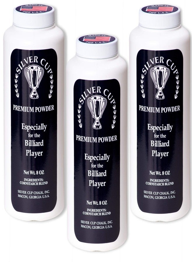 Silver Cup Billiard Premium Bottle Powder White 8 oz. Bottles (3-Pack) - Image 1