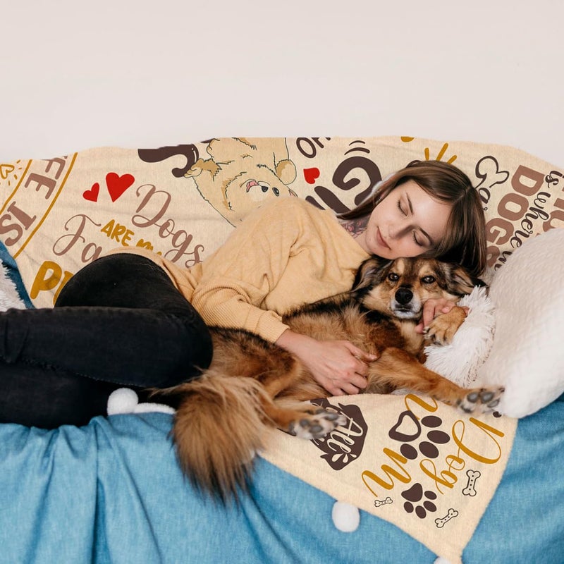 AJIIUSV Dog Mom Gifts for Women  Dog Mom Throw Blanket 50x60 Inch Gifts for Dog Lovers  Just A Girl Who Loves Dogs  Gifts for Dog Moms  Gifts for Dog Owners for Christmas Thanksigiving - Image 2