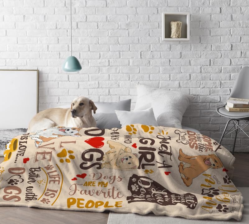 AJIIUSV Dog Mom Gifts for Women  Dog Mom Throw Blanket 50x60 Inch Gifts for Dog Lovers  Just A Girl Who Loves Dogs  Gifts for Dog Moms  Gifts for Dog Owners for Christmas Thanksigiving - Image 3
