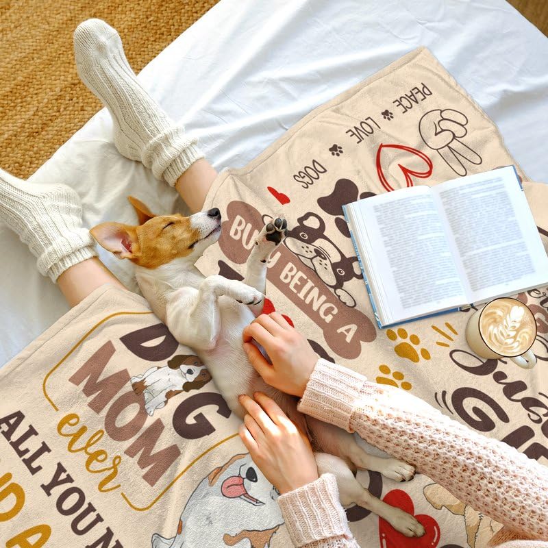 AJIIUSV Dog Mom Gifts for Women  Dog Mom Throw Blanket 50x60 Inch Gifts for Dog Lovers  Just A Girl Who Loves Dogs  Gifts for Dog Moms  Gifts for Dog Owners for Christmas Thanksigiving - Image 5