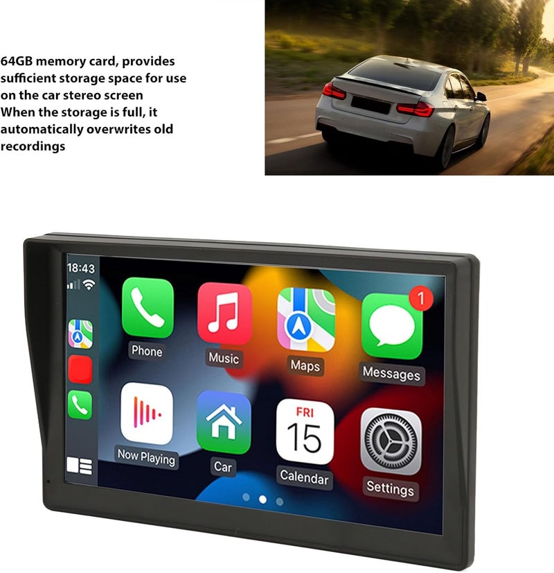 كلاراكو ستيريو سيارة مع كاميرا لوحة القيادة، شاشة IPS عالية الدقة 9 بوصة، مستقبل صوت السيارة لاسلكيًا مع وصلة مرآة بلوتوث، مخرجات صوت متعددة، سهل التركيب - Image 4