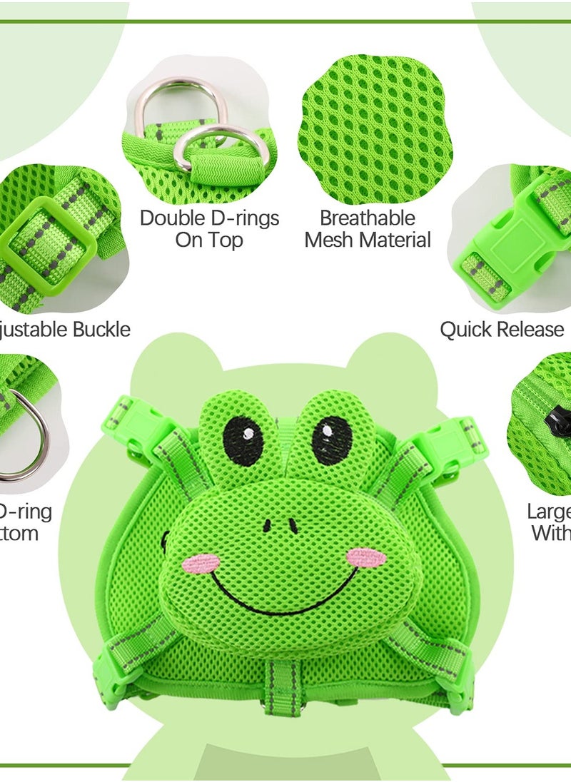 Excefore Frog Dog Backpack Harness, No-Pull Pet Harness Vest with Saddle Bag for Travel and Hiking. Adjustable and Comfortable Mesh Vest with D-Ring for Small to Medium Dogs.  - Image 3