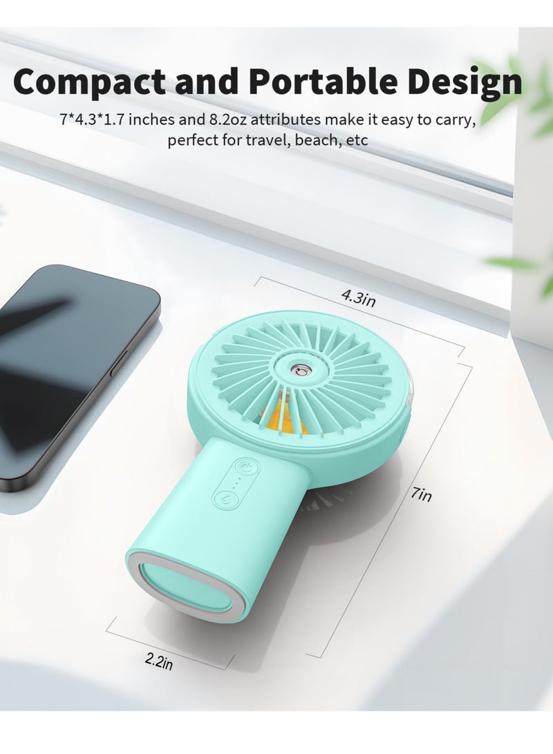 Misting Fan Portable Handheld Fan, 4000mAh Hand Held Mist Fan Rechargeable Power Bank, 90° Adjustable Small Mister Fan, Personal Cooling Water Spray Fan for Men Women Travel Home Outdoor Beach  - Image 5