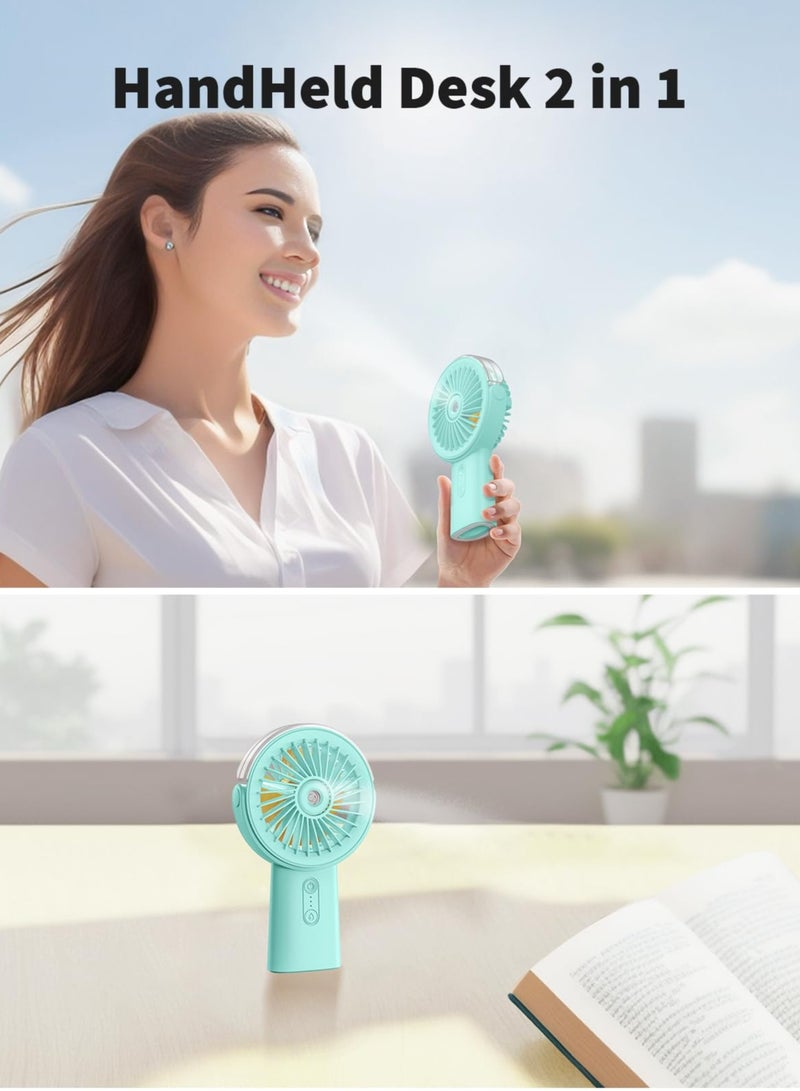 Misting Fan Portable Handheld Fan, 4000mAh Hand Held Mist Fan Rechargeable Power Bank, 90° Adjustable Small Mister Fan, Personal Cooling Water Spray Fan for Men Women Travel Home Outdoor Beach  - Image 3