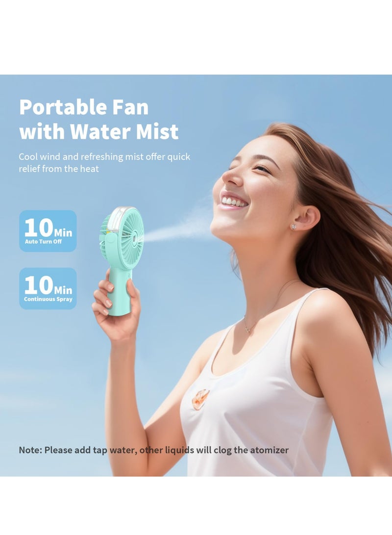 Misting Fan Portable Handheld Fan, 4000mAh Hand Held Mist Fan Rechargeable Power Bank, 90° Adjustable Small Mister Fan, Personal Cooling Water Spray Fan for Men Women Travel Home Outdoor Beach  - Image 2