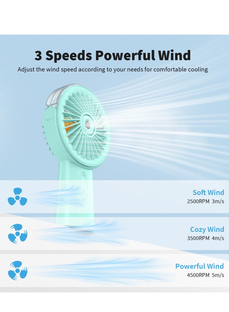 Misting Fan Portable Handheld Fan, 4000mAh Hand Held Mist Fan Rechargeable Power Bank, 90° Adjustable Small Mister Fan, Personal Cooling Water Spray Fan for Men Women Travel Home Outdoor Beach  - Image 4