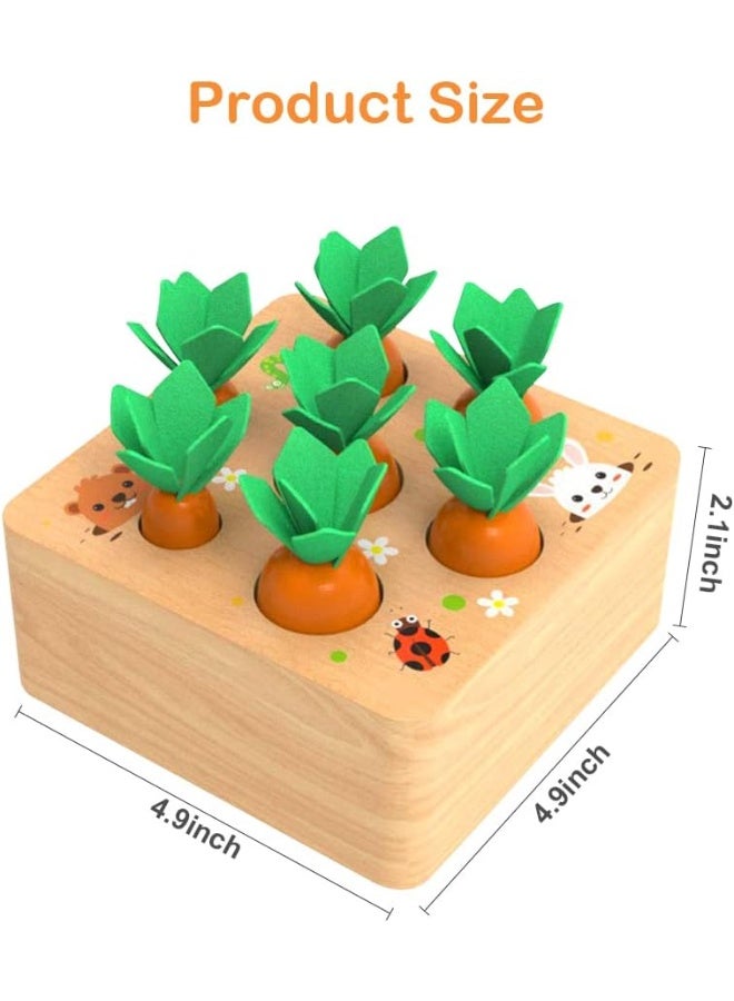MAGIC VAULT Montessori Toys for Babies 6-12 Months, Wooden Toys Developmental Shape Sorting & Matching Puzzle Carrots Harvest Game, Birthday Gifts for Toddlers Babies Boys and Girls - Image 3