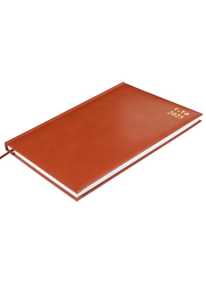 FIS FIS A4 Diary 2025 Arabic/English (Saturday & Sunday Combined) Brown - FSDI48AE25BR  - Image 1