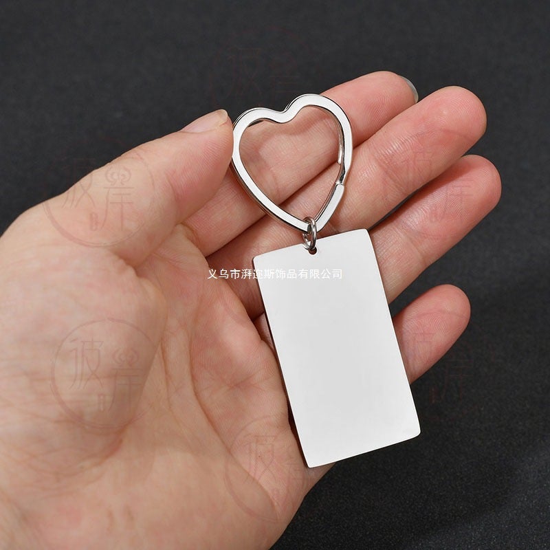 Stainless Steel Engrable Keychain Simple Glossy Multi-Style Military Brand Pendant Diy Small Batch Logo Production - Image 3