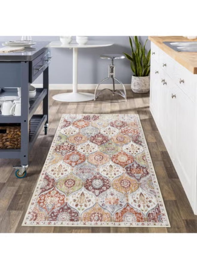 LEFAFA Area Rugs for Living Room, Moroccan Trellis Washable Small Area Rug, Non-slip Oriental Accent Throw Carpet for Kitchen, Office, Entryway Bathroom, Bedroom, Dining Room - Image 4