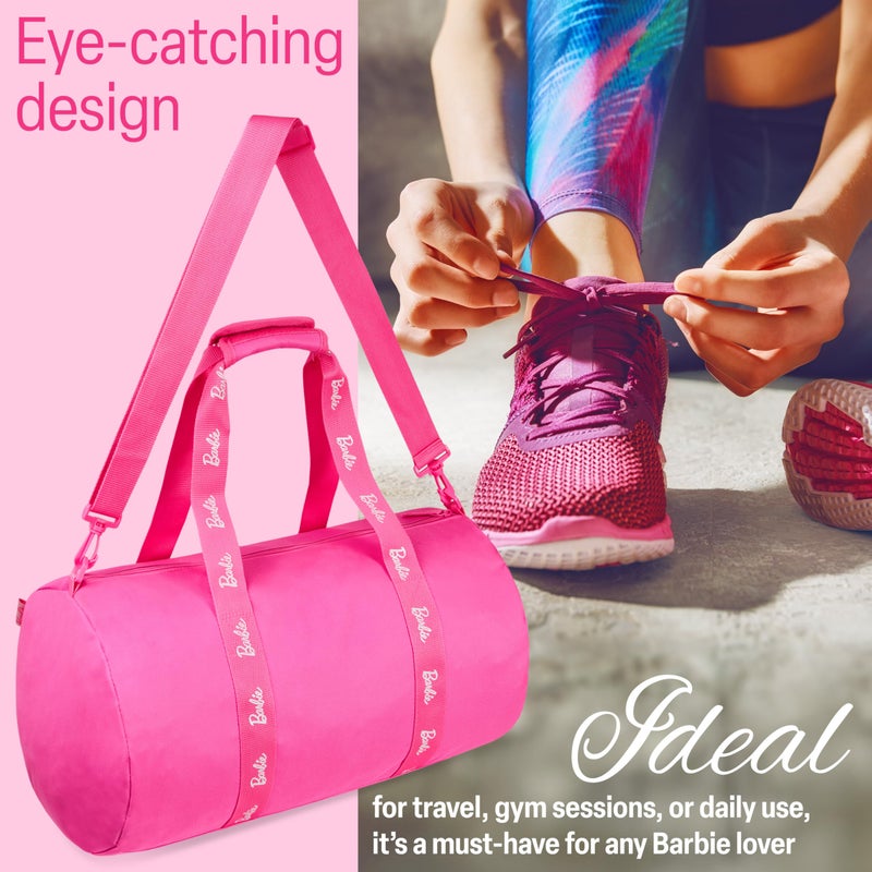 Barbie Duffle Bag Sports Kids Teens Women Dance or Gym Bag Durable Overnight Weekend Bag Travel Holiday with Zipped Pockets - Image 5