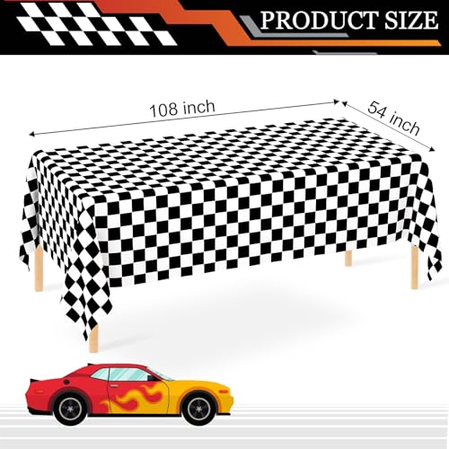 WNINK 2 Pack Black and White Gingham Tablecloth Rectangular Buffalo Checkered Tablecloths Disposable Plastic Plaid Table Cover for Parties, Outdoor Picnic, Birthday, Wedding, Camping 54 × 108 Inch - Image 5