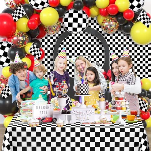 WNINK 2 Pack Black and White Gingham Tablecloth Rectangular Buffalo Checkered Tablecloths Disposable Plastic Plaid Table Cover for Parties, Outdoor Picnic, Birthday, Wedding, Camping 54 × 108 Inch - Image 4