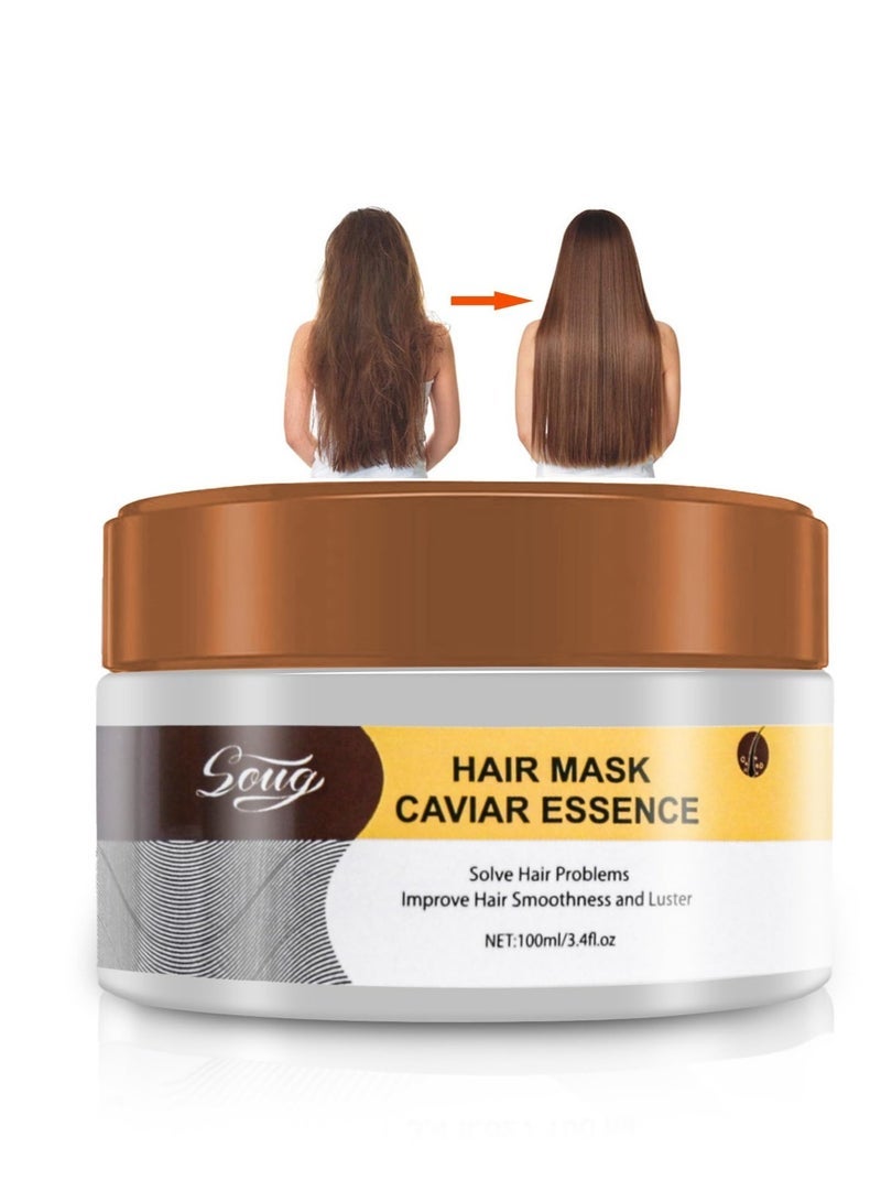 Captaintech Hair Mask, Hydrating Hair Mask, Argan Oil Collagen Hair Mask, Keratin Hair Mask Deep Conditioner, for Dry Hair, Damaged Hair, Curly or Straight Thin Fine Hair (100ml) - Image 1