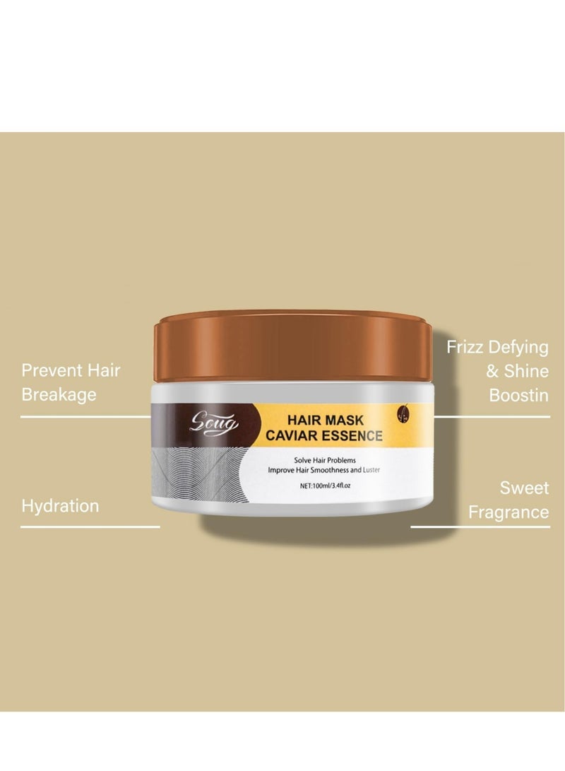 Captaintech Hair Mask, Hydrating Hair Mask, Argan Oil Collagen Hair Mask, Keratin Hair Mask Deep Conditioner, for Dry Hair, Damaged Hair, Curly or Straight Thin Fine Hair (100ml) - Image 2