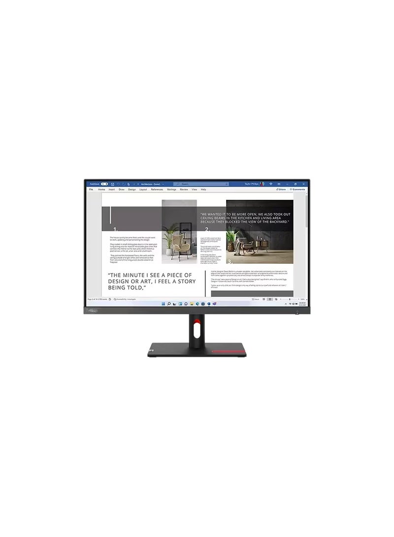 Lenovo ThinkVision S27i-30 27 Inch FHD 1920 x 1080 Monitor, IPS Panel, Input Connectors - VGA + HDMI 1.4, Cables Included - HDMI Black - Image 1