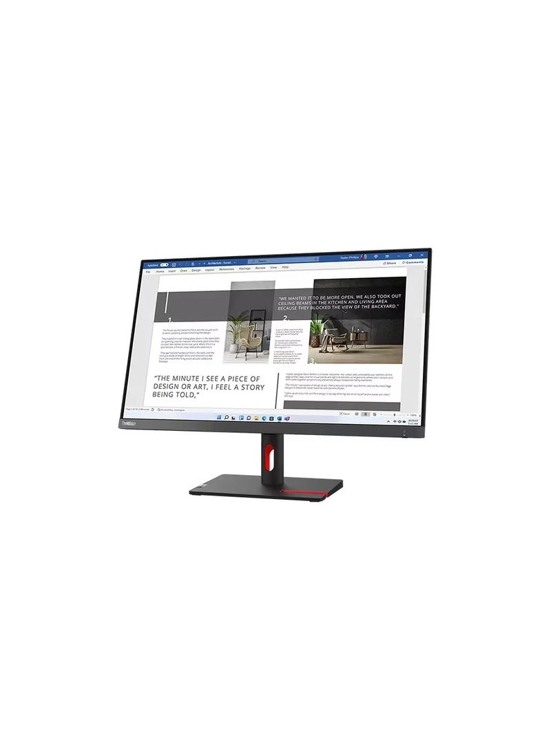 Lenovo ThinkVision S27i-30 27 Inch FHD 1920 x 1080 Monitor, IPS Panel, Input Connectors - VGA + HDMI 1.4, Cables Included - HDMI Black - Image 2