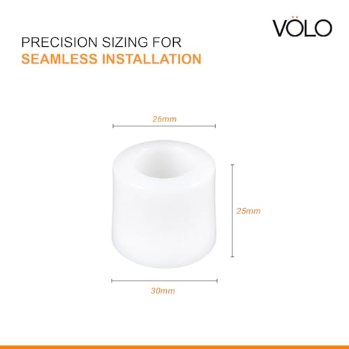 VOLO Pack of 12 Round PVC Furniture Buffer Pads – 25mm Screw-On Non Skid Floor Protectors for Sofa, Chair, Table, Noise Insulation (White) - Image 2