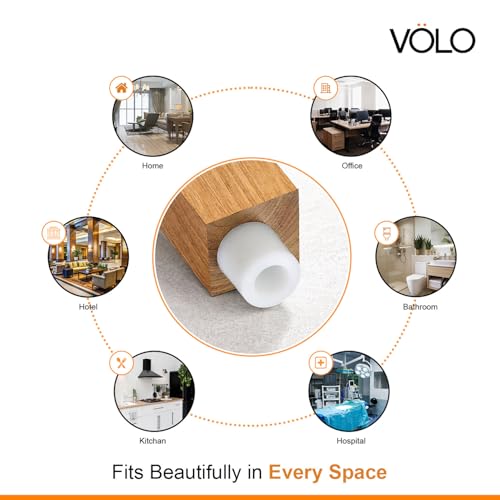 VOLO Pack of 12 Round PVC Furniture Buffer Pads – 25mm Screw-On Non Skid Floor Protectors for Sofa, Chair, Table, Noise Insulation (White) - Image 3