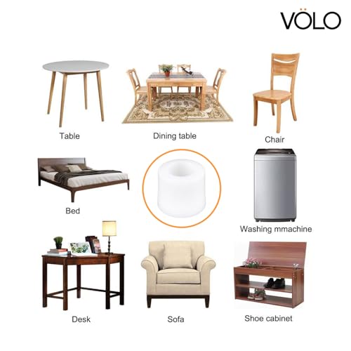 VOLO Pack of 12 Round PVC Furniture Buffer Pads – 25mm Screw-On Non Skid Floor Protectors for Sofa, Chair, Table, Noise Insulation (White) - Image 5