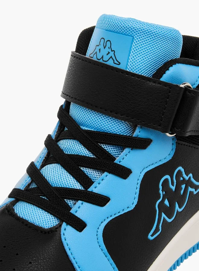 Kappa Boys' Colourblock Sneakers with Hook and Loop Closure