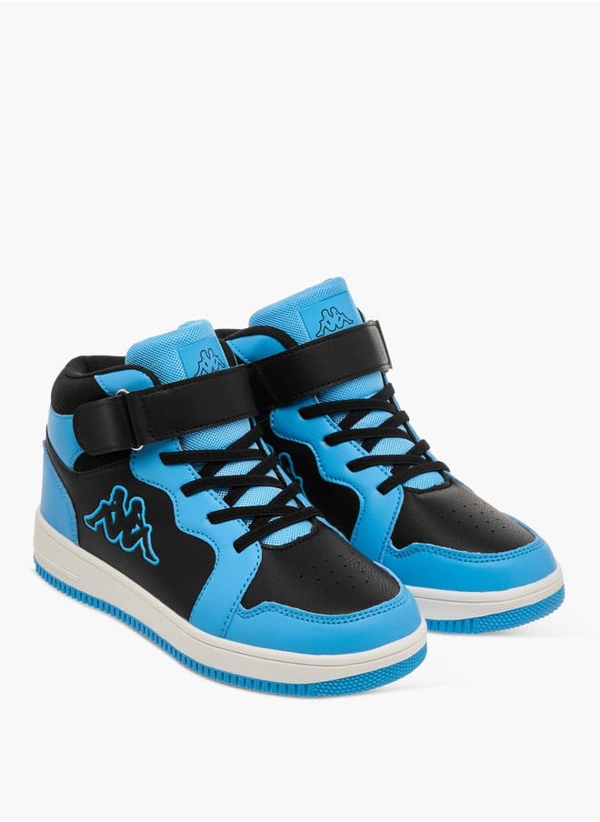 Kappa Boys' Colourblock Sneakers with Hook and Loop Closure  - Image 1