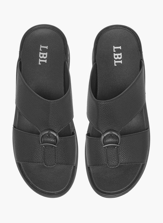 LBL by Shoexpress Mens Textured Slip-On Arabic Sandals With Buckle Accent - Image 2