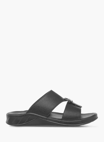 LBL by Shoexpress Mens Textured Slip-On Arabic Sandals With Buckle Accent