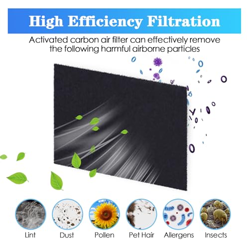 WAWINY Carbon Activated Air Filter, 16"x48" Cut to Fit Carbon Filter Charcoal Sheet Replacement Charcoal Pad for Air Purifiers Window AC Vent Range Hood - Image 2