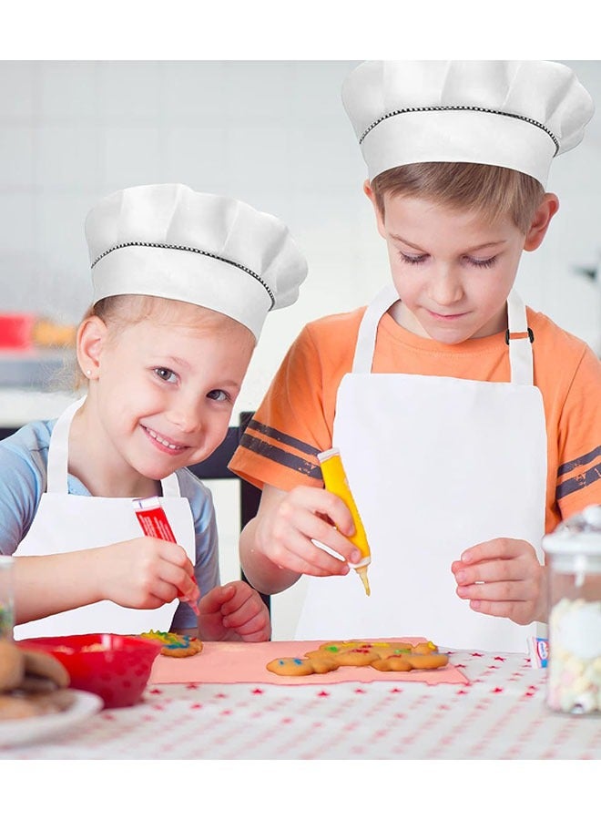 Beauenty Kids Apron and Chef Hat Set, Adjustable Children Apron with 2 Pockets for Boys Girls, Toddler Chef Apron Kitchen Garden Bib Aprons for Cooking Baking Painting Crafting (7-13 Year) - Image 4