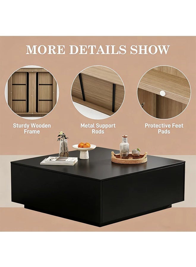 JCB CHIC 90×90×35CM Coffee Table，Modern Creative Design, Sofa, Corner, Bedside, Coffee Table for living room bedroom Indoor and Out door Side table with Sturdy Base - Image 3