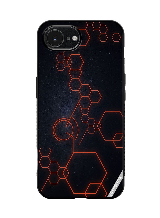 Protective Case Cover For Apple iPhone 16e Abstract Hexagon Design Multicolour
