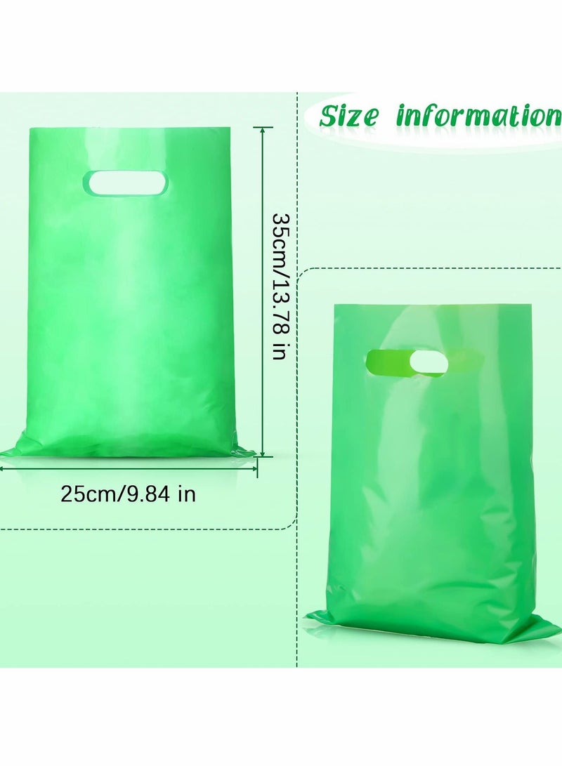 Party Favor Bags Colorful Plastic Present Bags Glossy Merchandise Bags Plastic Party Favor Bags with Handle in 10 Colors for Candy Birthday Treats Wedding Party Celebrations,9.8'' x 13.8'' 100 Pieces - Image 2