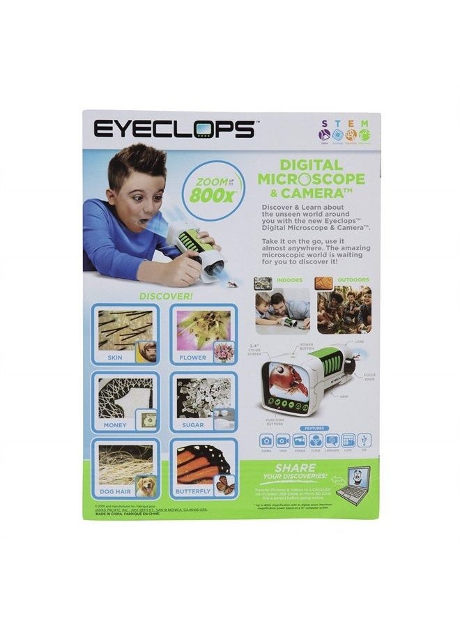 EyeClops Digital Microscope & Camera with Built in Color Screen -800X Zoom- Wireless - Use Indoors & Outdoors- Take Pictures & Video - Download to Windows PC & Mac – STEM